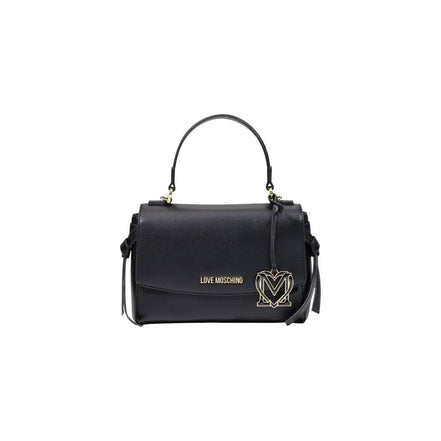 Τσάντα χειρός Love Moschino μαύρη από πολυαιθυλένιο