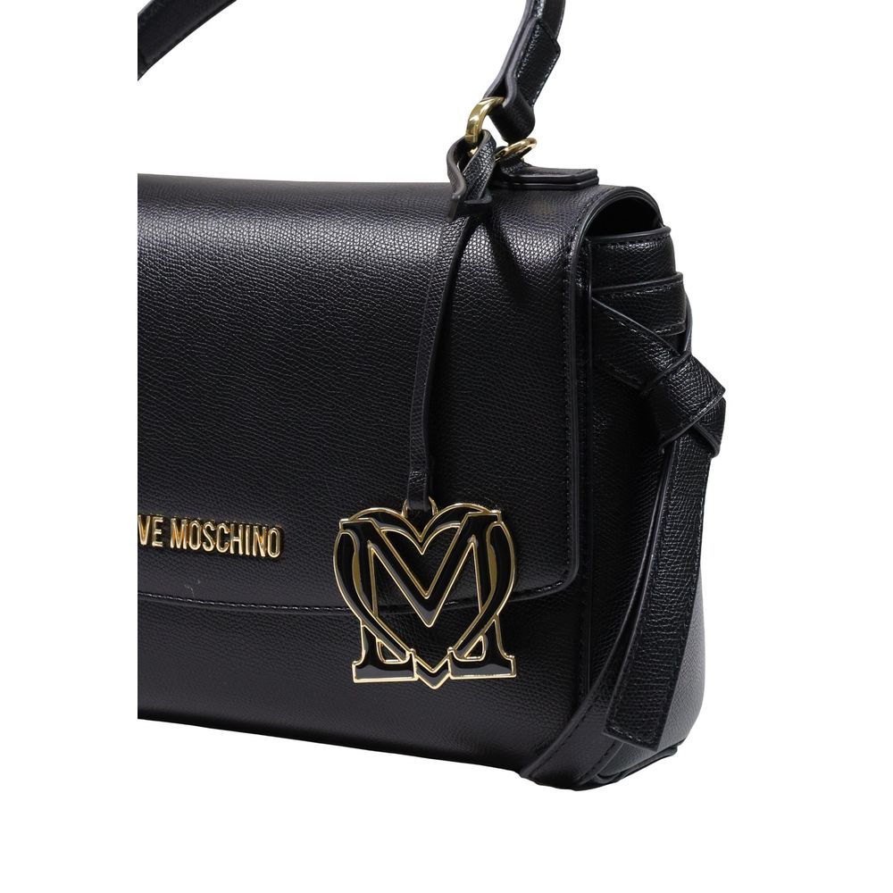 Τσάντα χειρός Love Moschino μαύρη από πολυαιθυλένιο