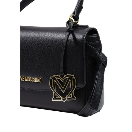 Τσάντα χειρός Love Moschino μαύρη από πολυαιθυλένιο