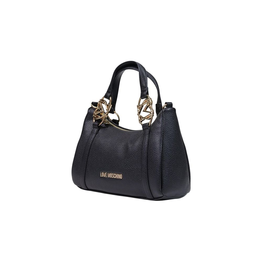 Τσάντα χειρός Love Moschino μαύρη από πολυαιθυλένιο