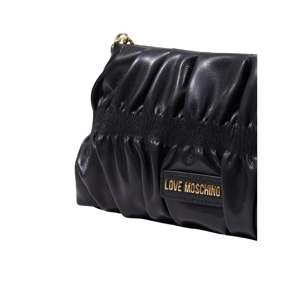 Τσάντα χειρός Love Moschino μαύρη από πολυαιθυλένιο
