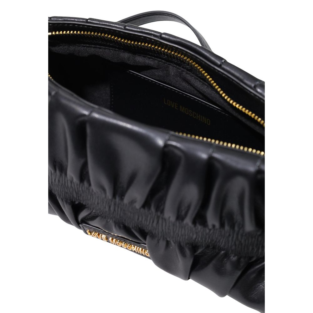 Τσάντα χειρός Love Moschino μαύρη από πολυαιθυλένιο