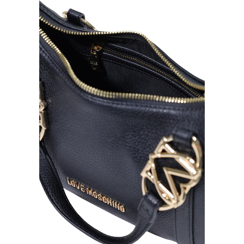 Τσάντα χειρός Love Moschino μαύρη από πολυαιθυλένιο