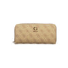 Guess Jeans Beige Polyurethane Women's Wallet with Functional Compartments