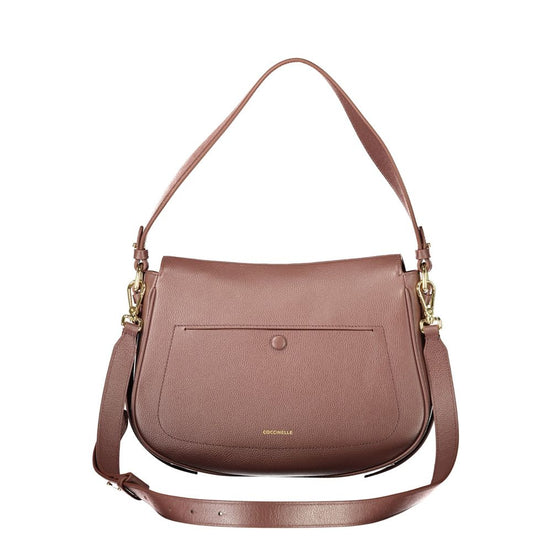 Coccinelle Brown Leather Women's Bag with Removable Strap and Compartments