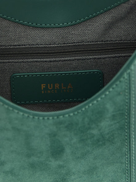 Τσάντα ώμου Furla δίχρωμη από δέρμα μοσχαριού
