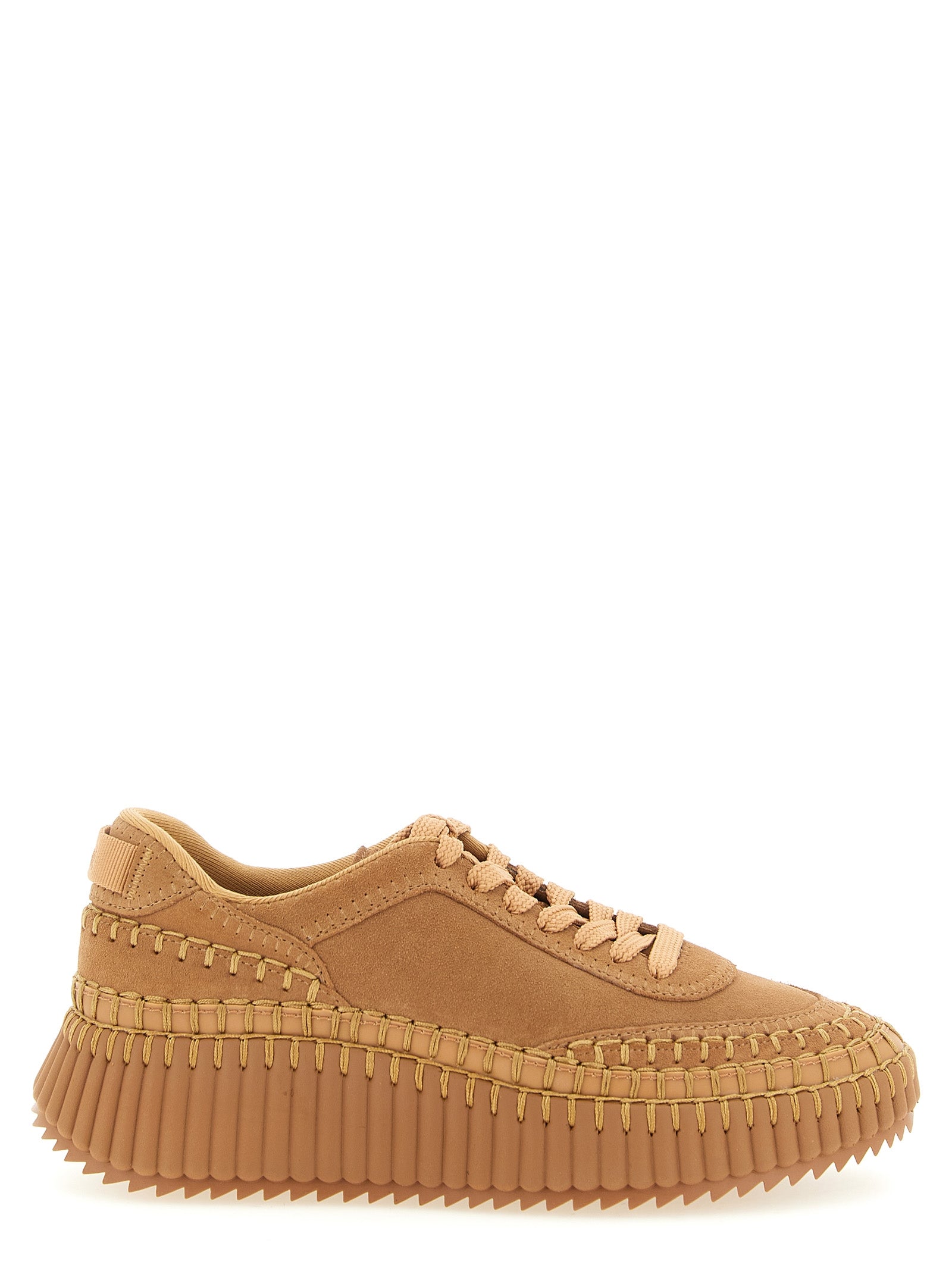 Chloé Beige Polyester Platform Sneakers