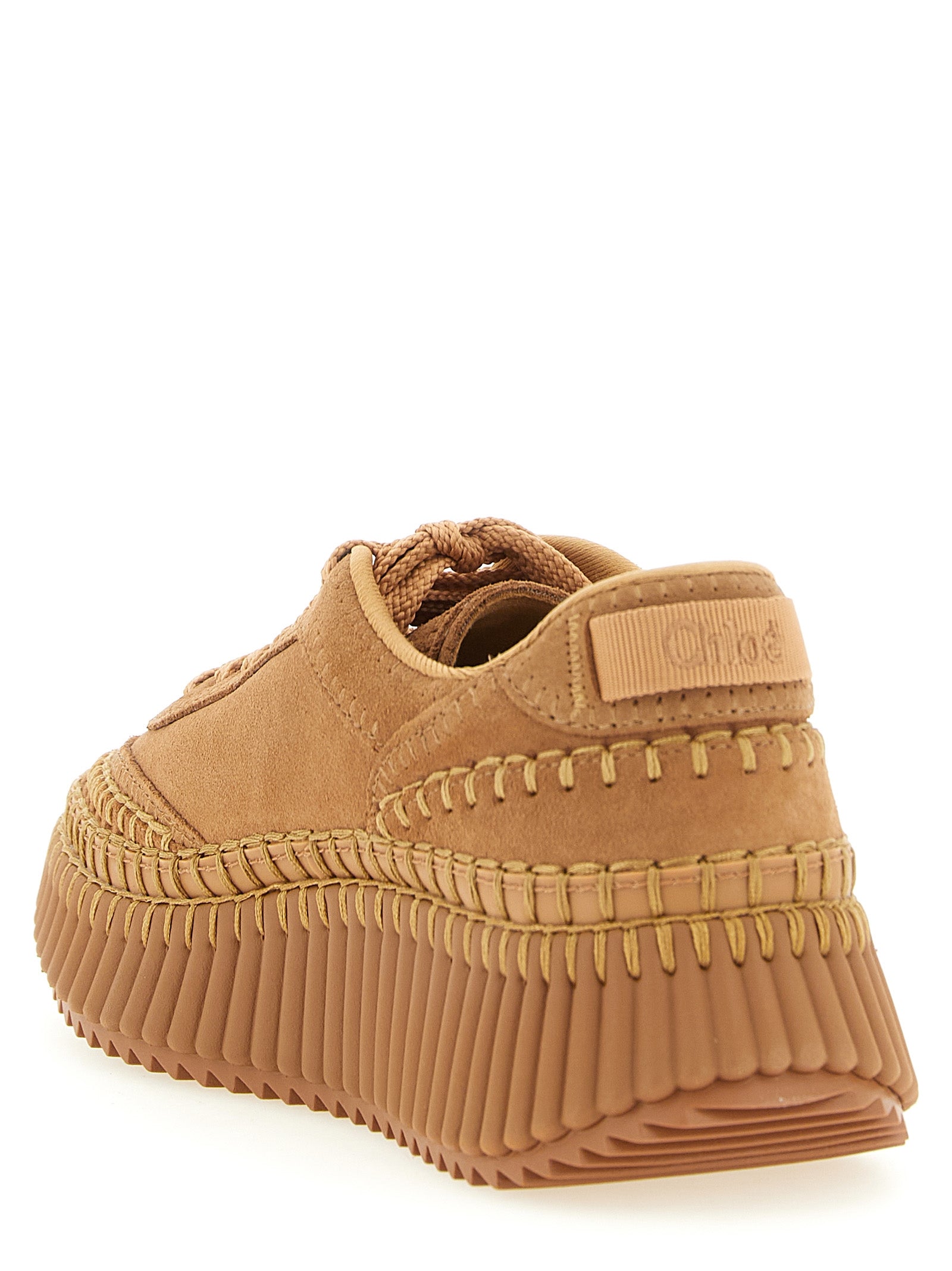 Chloé Beige Polyester Platform Sneakers