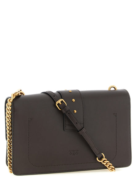 PINKO Brown Calfskin Crossbody Bag