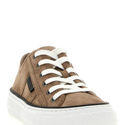 Brunello Cucinelli Brown Leather Low Top Sneakers