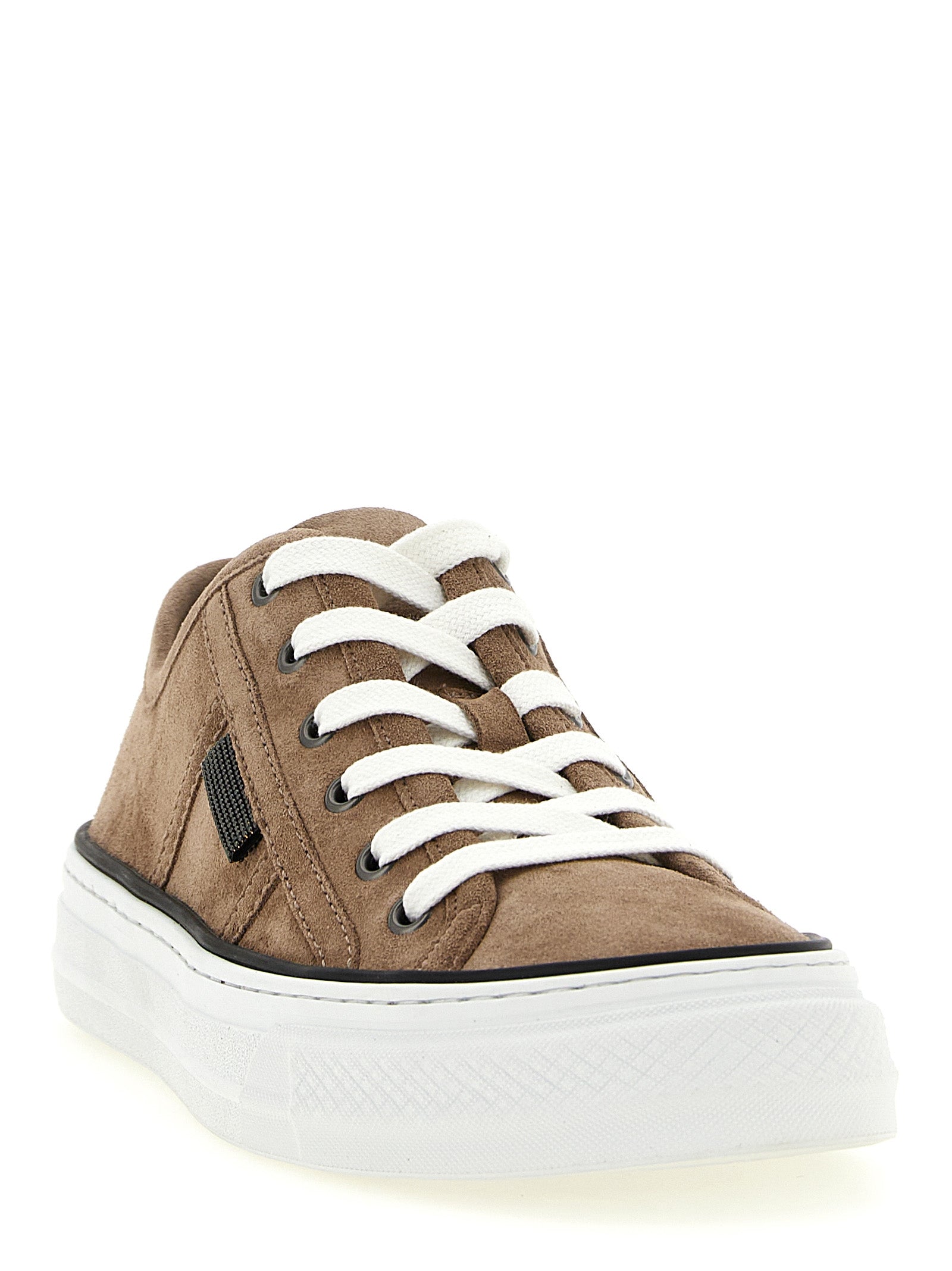 Brunello Cucinelli Brown Leather Low Top Sneakers