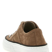 Brunello Cucinelli Brown Leather Low Top Sneakers