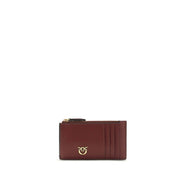 PINKO Bordeaux Calf Leather Bos Taurus Wallet