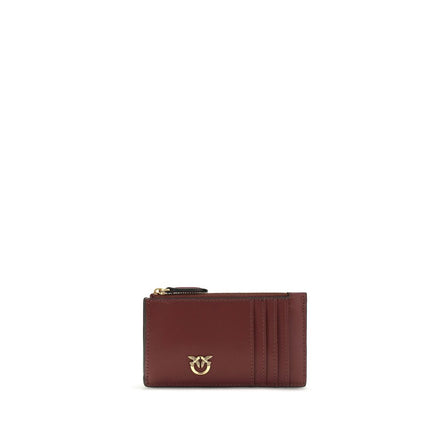 PINKO Bordeaux Calf Leather Bos Taurus Wallet
