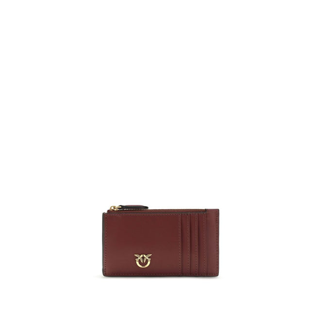 PINKO Bordeaux Calf Leather Bos Taurus Wallet