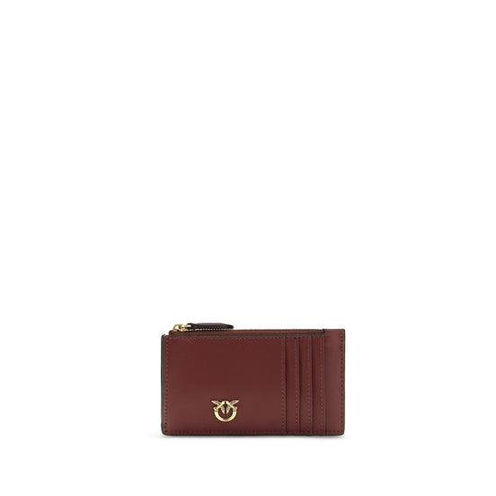 PINKO Bordeaux Calf Leather Bos Taurus Wallet