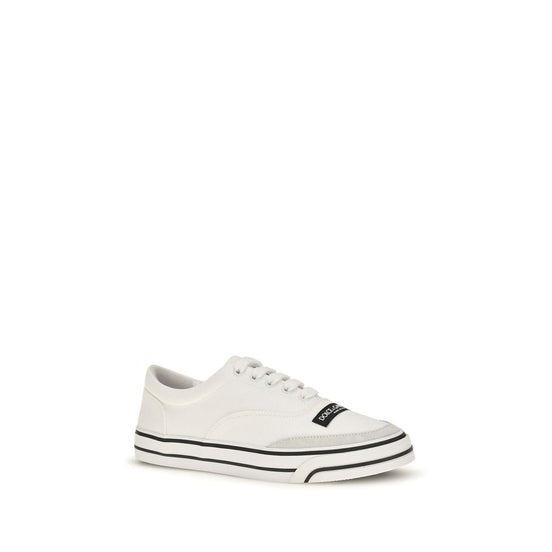 Dolce & Gabbana White Cotton Low Top Sneakers