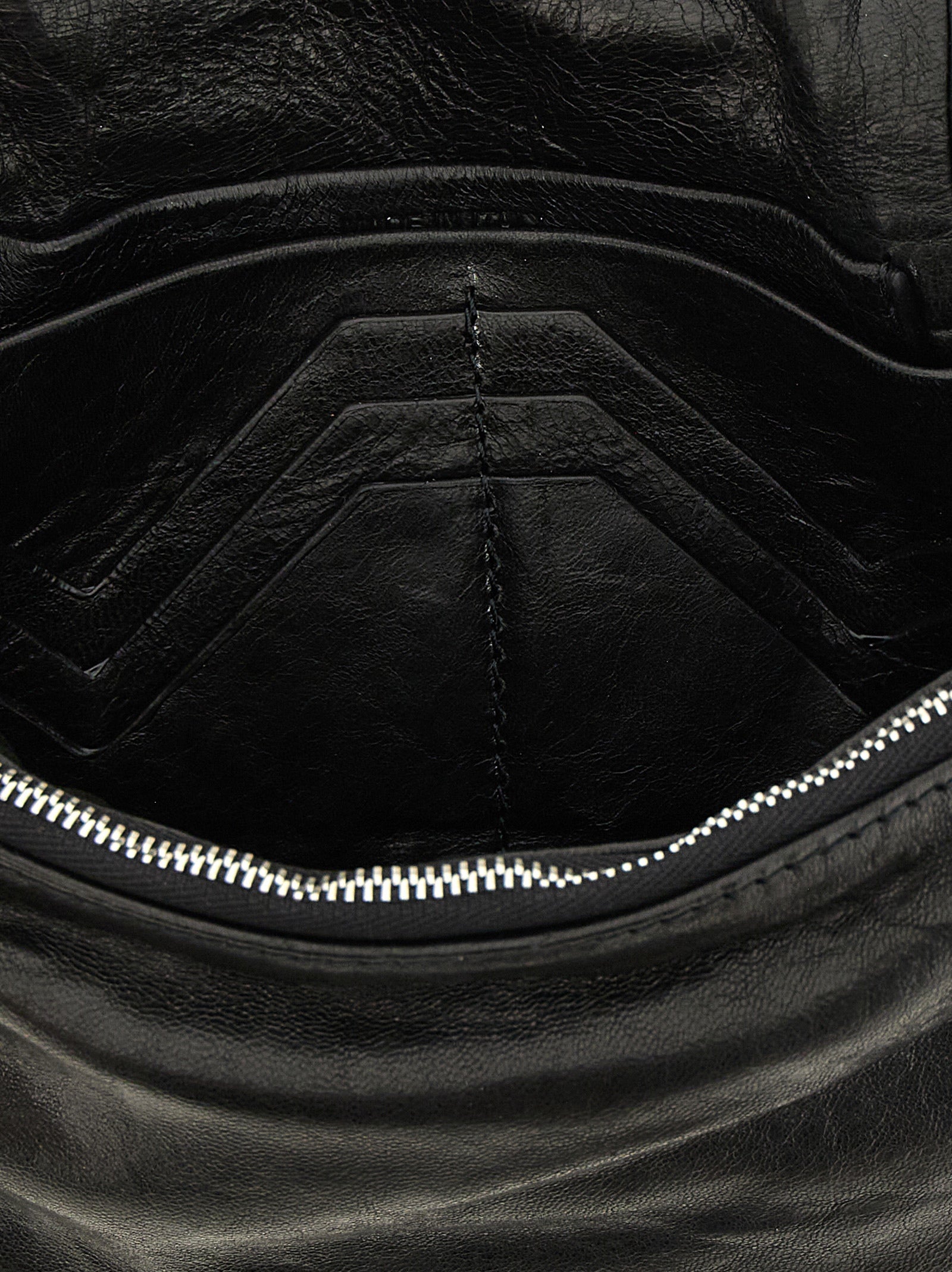 Rick Owens Black Lamb Leather Clutch Bag