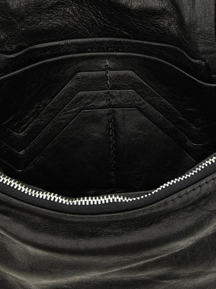 Rick Owens Black Lamb Leather Clutch Bag