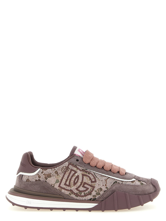 Dolce & Gabbana Purple Leather Athletic Sneakers