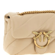 PINKO Beige Lambskin Crossbody Bag