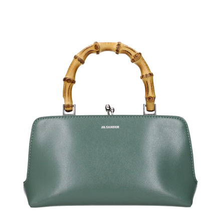 Jil Sander Green Leather Shoulder Bag