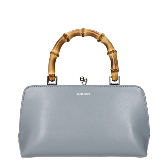 Jil Sander Gray Leather Shoulder Bag