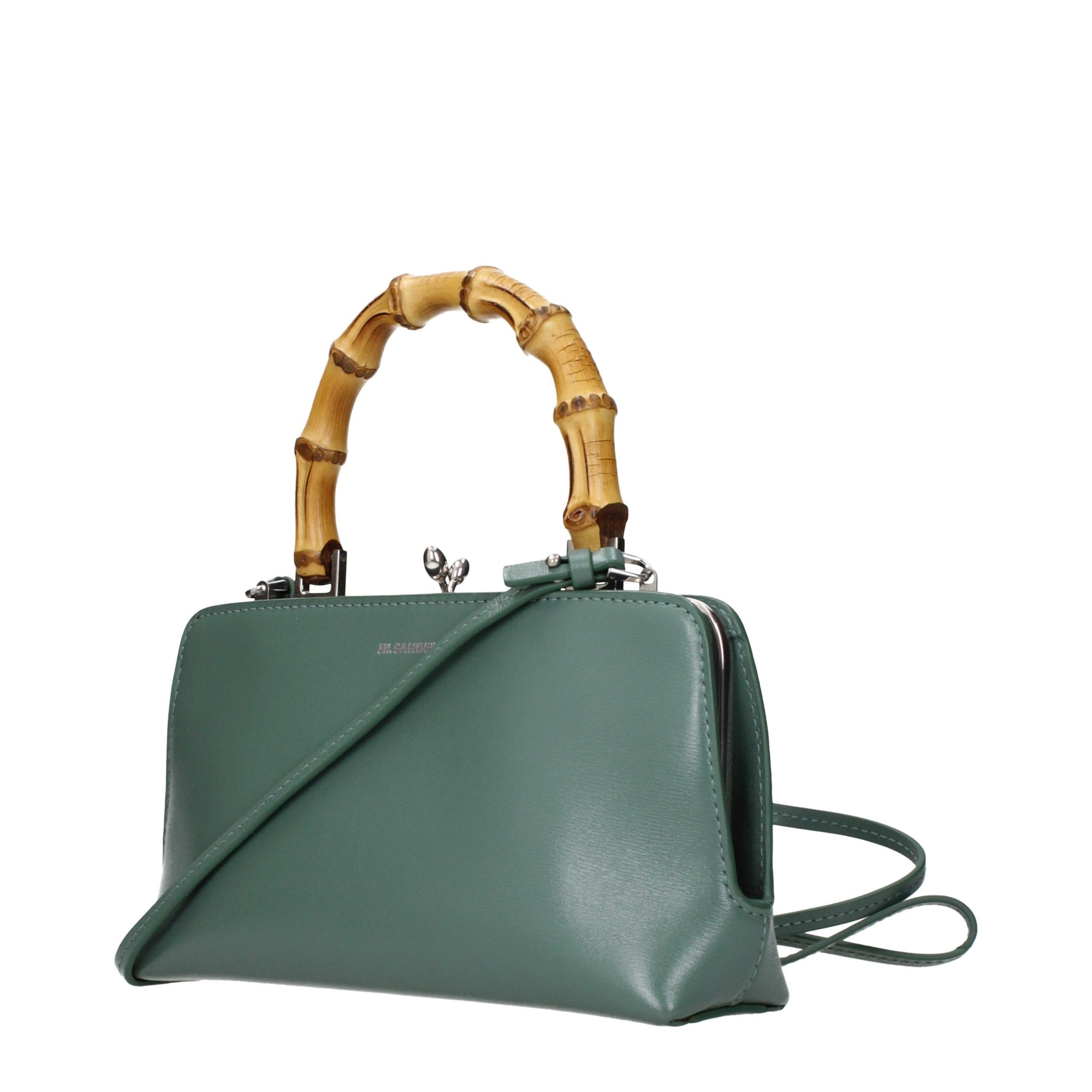 Jil Sander Green Leather Shoulder Bag