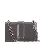 Τσάντα ώμου Jimmy Choo Cheri Paris από γκρι δερμάτινο λουστρίνι