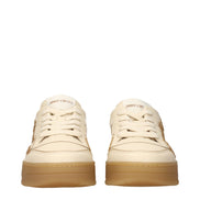 Jimmy Choo Beige Leather Low Top Sneakers