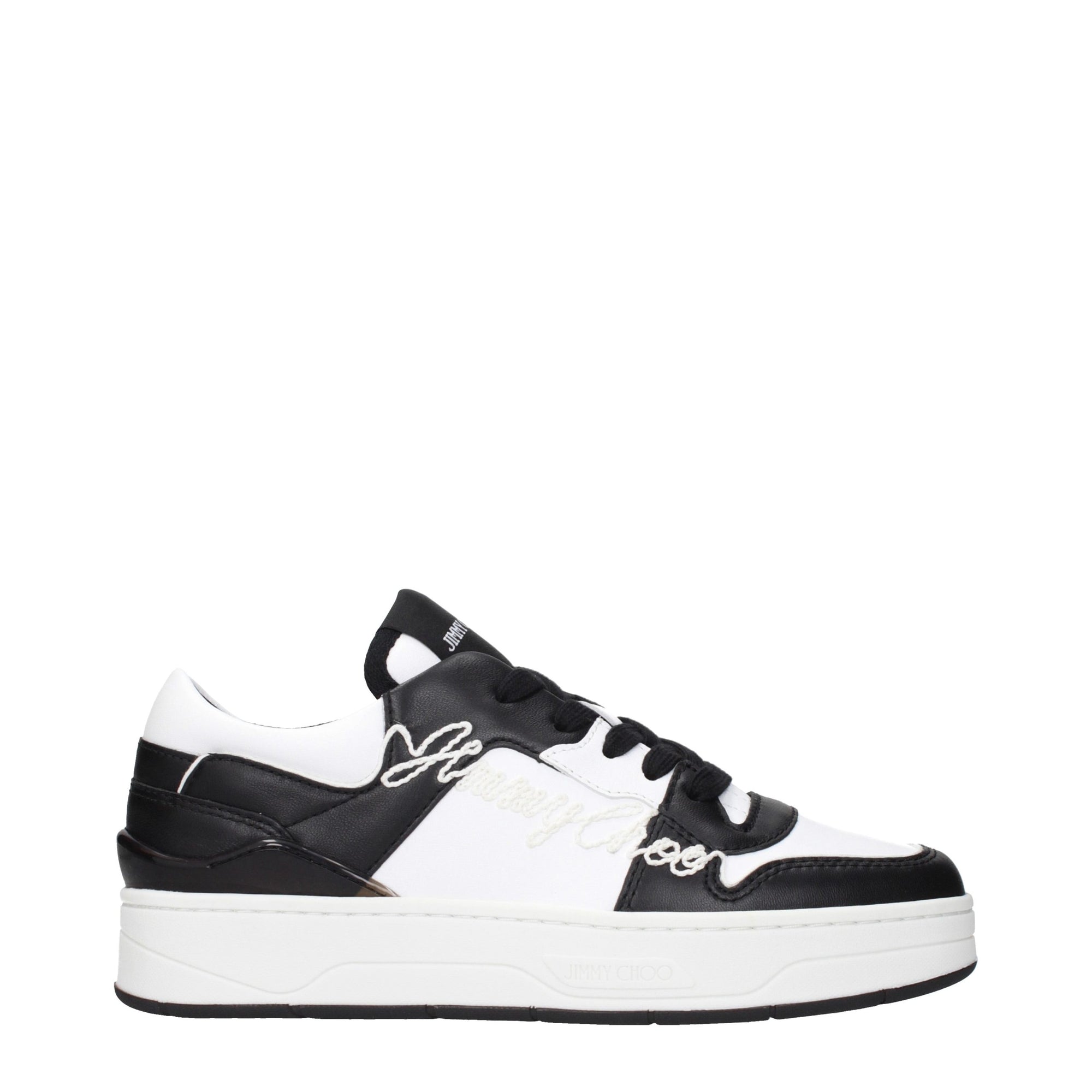 Jimmy Choo Black Leather Low Top Sneakers