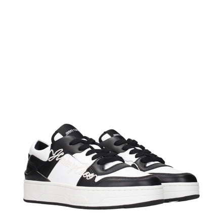 Jimmy Choo Black Leather Low Top Sneakers