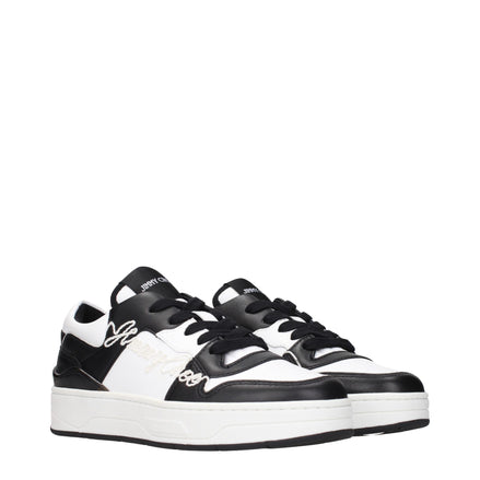 Jimmy Choo Black Leather Low Top Sneakers