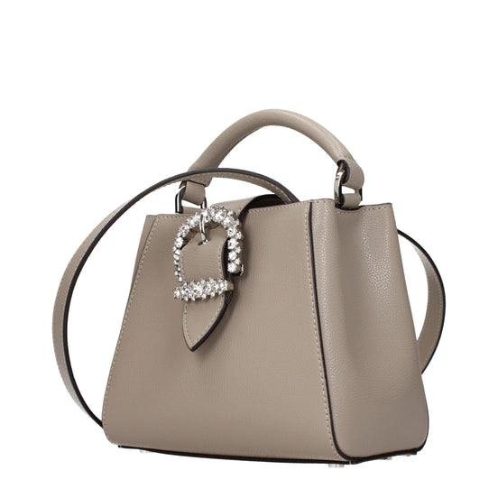 Jimmy Choo Cheri Taupe-Gray Leather Top-Handle Bag