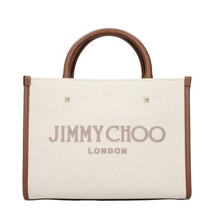 Τσάντα tote Jimmy Choo Avenue από μπεζ ύφασμα