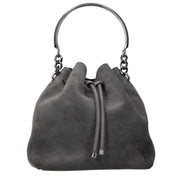 Τσάντα bucket Jimmy Choo Bon Bon από γκρι σουέντ