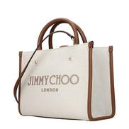 Τσάντα tote Jimmy Choo Avenue από μπεζ ύφασμα