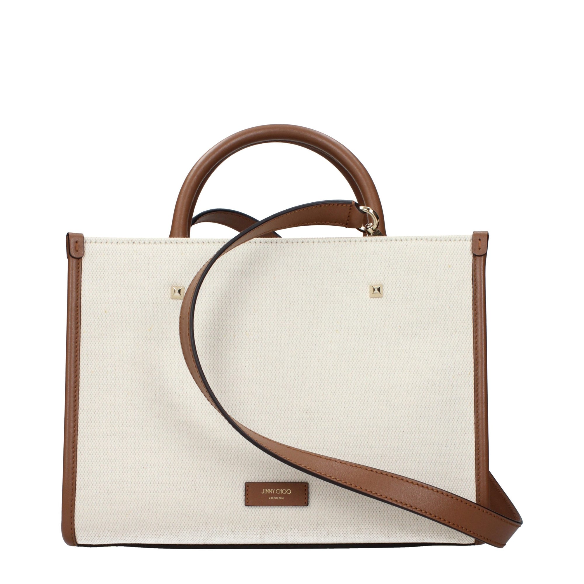 Τσάντα tote Jimmy Choo Avenue από μπεζ ύφασμα