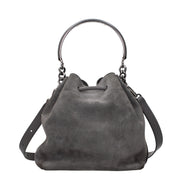 Τσάντα bucket Jimmy Choo Bon Bon από γκρι σουέντ