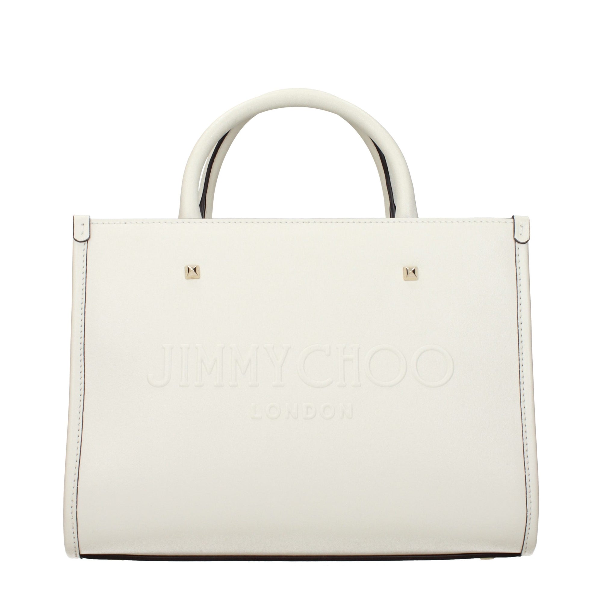 Jimmy Choo Avenue Μικρή Λευκή Δερμάτινη Τσάντα Tote