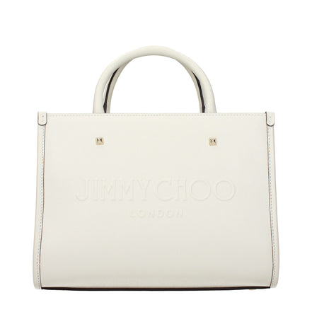 Jimmy Choo Avenue Μικρή Λευκή Δερμάτινη Τσάντα Tote