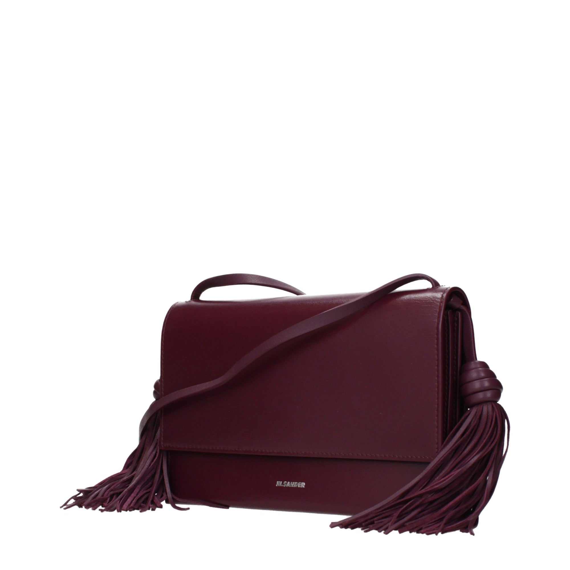 Jil Sander Red Distressed Leather Crossbody Bag
