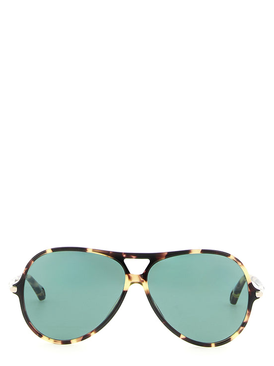 Chloé 59 Multicolor Tortoiseshell Aviator Sunglasses