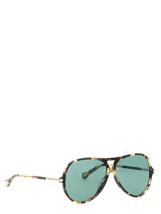 Chloé 59 Multicolor Tortoiseshell Aviator Sunglasses