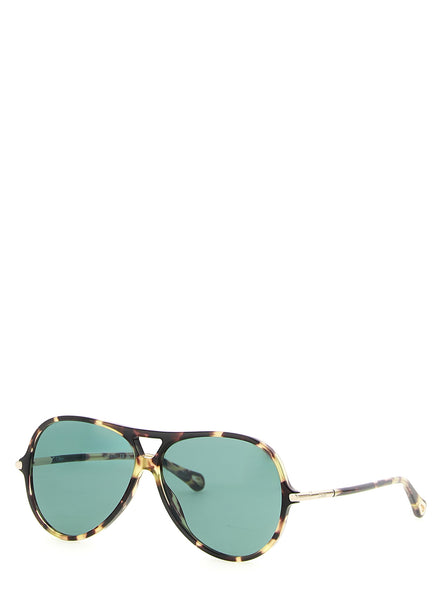 Chloé 59 Multicolor Tortoiseshell Aviator Sunglasses