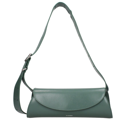 Jil Sander Green Leather Crossbody Bag