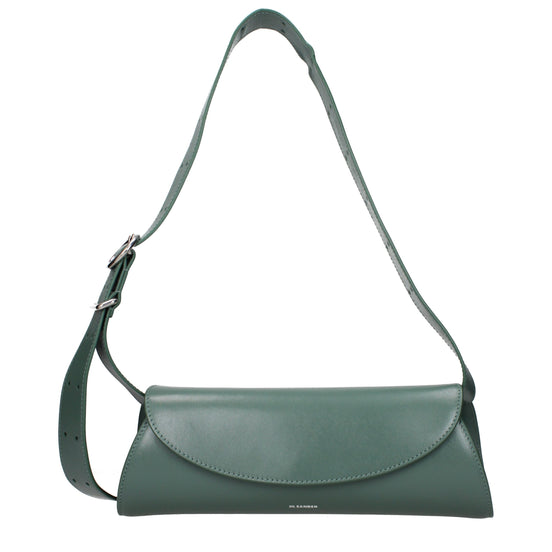 Jil Sander Green Leather Crossbody Bag