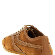 Dries Van Noten Καφέ Δερμάτινα Sneakers Χαμηλού Ύψους