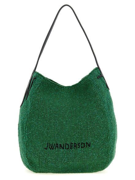 JW Anderson Bulb Μικρή Πράσινη Τσάντα Ώμου με Χάντρες