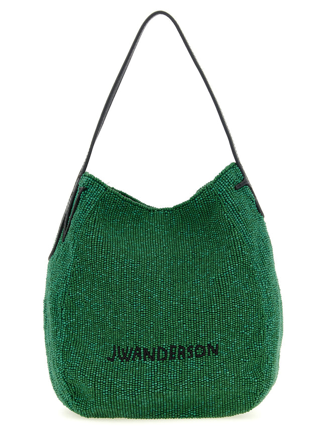 JW Anderson Bulb Μικρή Πράσινη Τσάντα Ώμου με Χάντρες